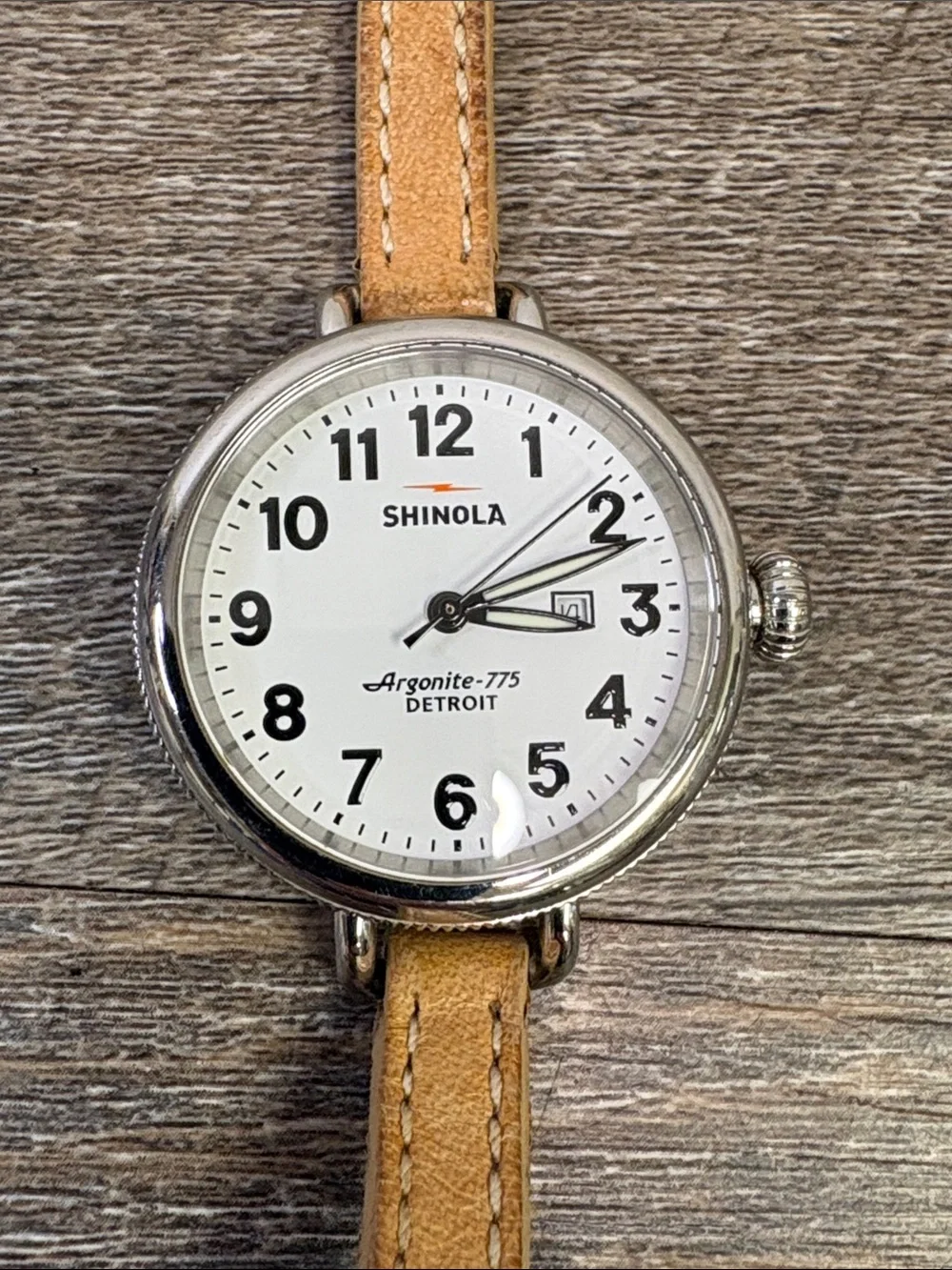 Shinola The Birdy 34mm Argonite-775 White Dial Leather Watch Women’s